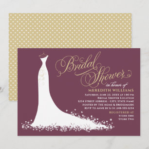 Invitation Elégante Mariage d'or de Bourgogne Fête des mariée