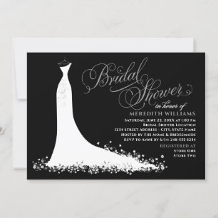 Invitation Elégante Mariage gris noir Fête des mariées
