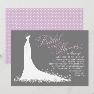 Invitation Élégante Mariage gris violet Fête des mariées de c