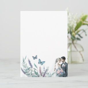 Invitation Élégante mariée et chambre avec Lavender