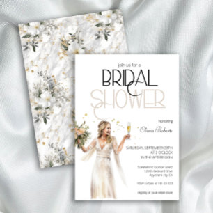 Invitation Élégante mariée moderne en Fête des mariées Mariag