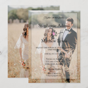 Invitation Élégante mariée photo et Mariage de chambre