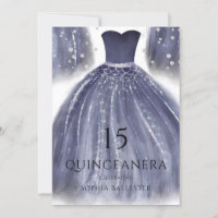 Elégante Marine Blue Quinceanera Dress Gown Party