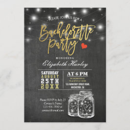 Invitation Élégante Mason Jar String Lumières Bachelorette Pa
