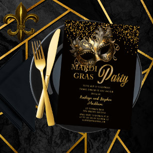 Invitation Elégante Masquerade Masque Mardi Gras Party