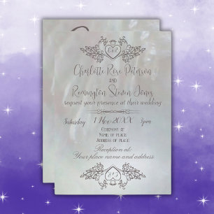 Invitation Élégante Mère de Pearl Lilac/Mariage gris