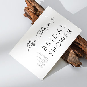 Invitation Elégante minimaliste Black Bridal Shower Invitatio