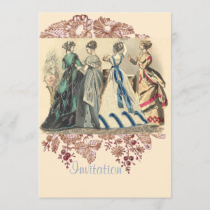 Invitation Élégante mode féminine victorienne