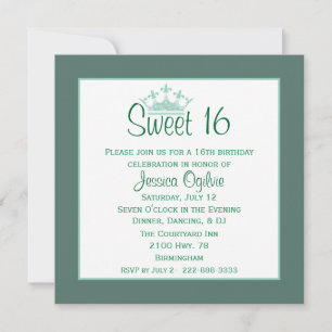 Invitation Elégante Monnaie de la Couronne et sucré blanc 16 