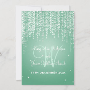 Invitation Elégante Monnaie verte de nuit de mariage