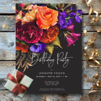 Élégante Moody Vibrant Harvest Floral Anniversaire