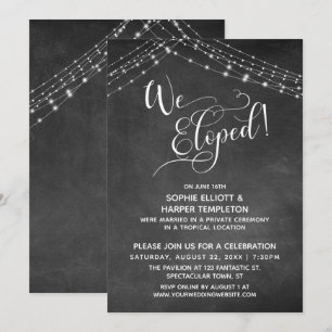Invitation Élégante Nous Nous Sommes Enfuis Typographie & Lum