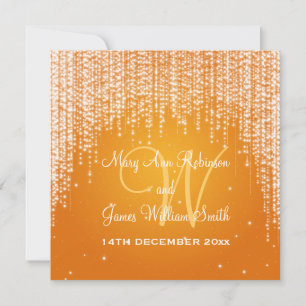Invitation Elégante nuit de mariage Dazzle Orange