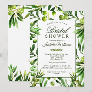 Invitation Elégante Olive Boho Garden Bridal Showeuse Invitat