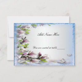 Invitation Elégante Papillon Floral Violet Table Place Card