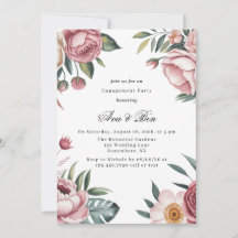 Élégante partie d'engagement floral rose