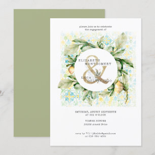 Invitation Élégante Partie d'engagement Mariage Lemon Grove