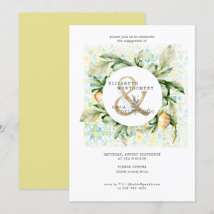 Invitation Élégante Partie d'engagement Mariage Lemon Grove
