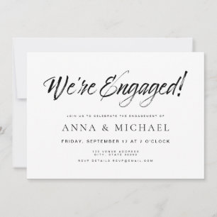 Invitation Élégante Partie d'engagement minimaliste