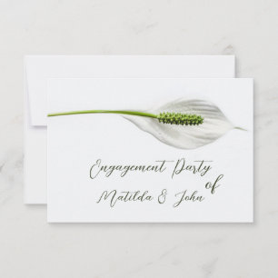 Invitation Élégante partie d'engagement spathiphyllum blanc