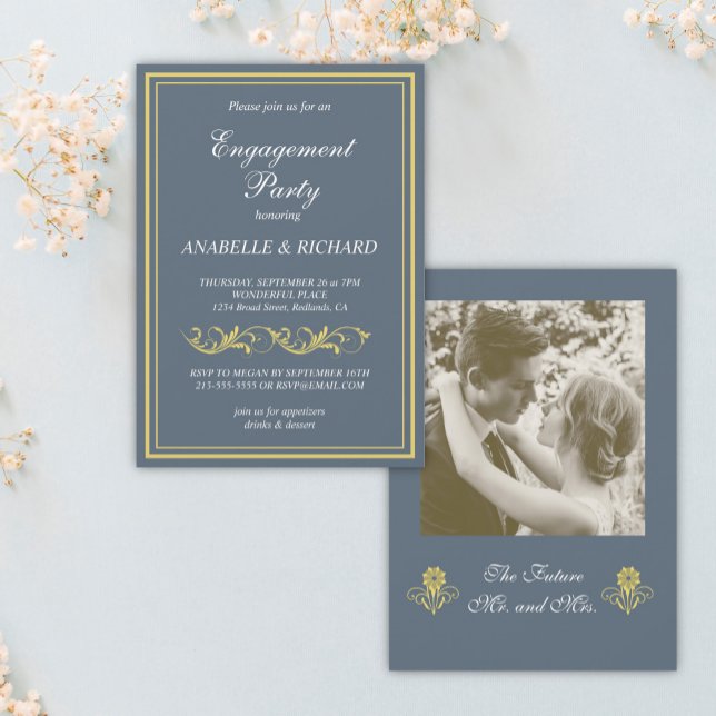 Invitation Élégante Partie d'engagement victorienne (Créateur téléchargé)