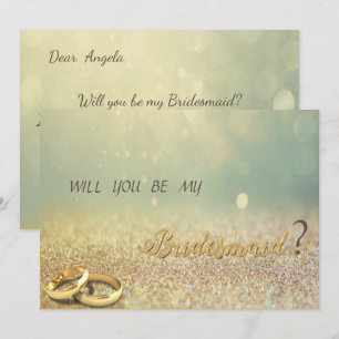 Invitation Elégante Parties scintillant Bokeh, Anneaux Brides