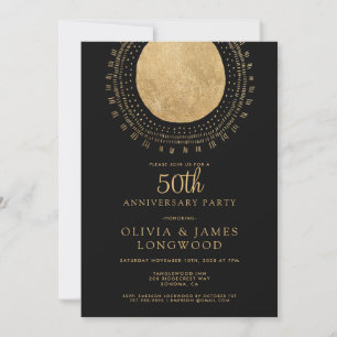 Invitation Élégante Parties scintillant d'or 50e anniversaire