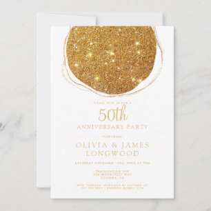 Invitation Élégante Parties scintillant d'or 50e anniversaire
