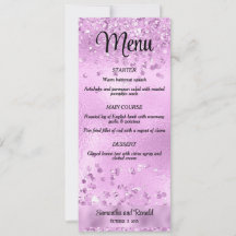Elégante Parties scintillant Faux Lilac et menu Ma