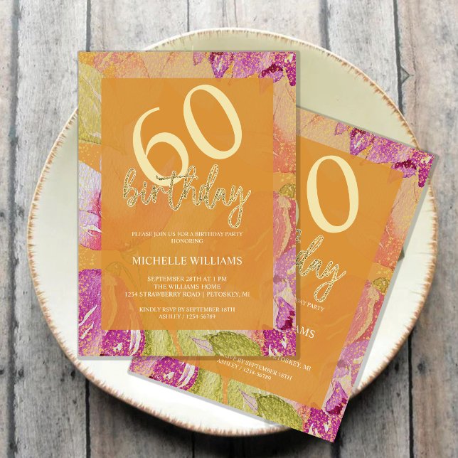 Invitation Élégante Parties scintillant Gold Calligraphie Ann (Créateur téléchargé)