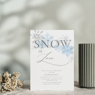 Invitation Elégante Parties scintillant neige en Love Fête de