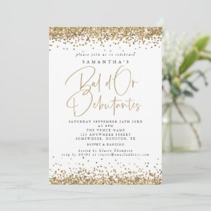 Invitation Elégante Parties scintillant Or Bal D Ou Debutante