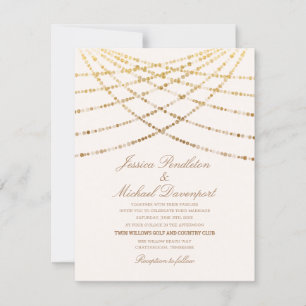 Invitation Elégante Parties scintillant Twinkle Lights Crème 