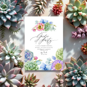 Invitation Elégante Pastel Succulent Garden Party