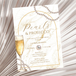 Invitation Elégante perles de luxe et Fête des mariées Prosec