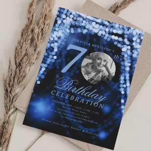 Invitation Elégante photo 70e anniversaire de la Marine Lumiè