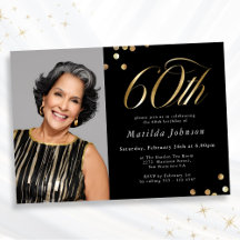 Elégante photo Black and Gold 60e anniversaire