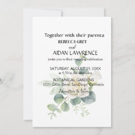 Invitation Elégante photo botanique d'eucalyptus