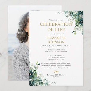 Invitation Élégante Photo de Floraison Verte Célébrant la Vie