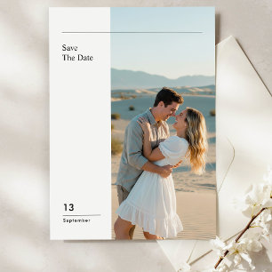 Invitation Élégante Photo de Mariage de Destination Save The