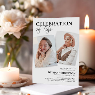 Invitation Élégante photo funéraire