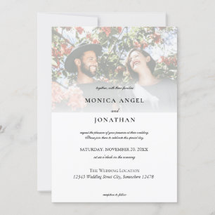 Invitation Élégante Photo Horizontale de Mariage