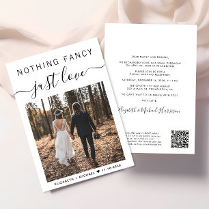 Invitation Elégante Photo QR Code Réception de mariage Décont