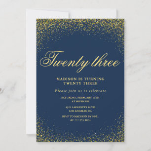 Invitation élégante pour 23ème anniversaire Paille