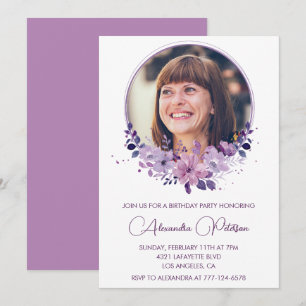 Invitation élégante pour 65e anniversaire Photo Fl