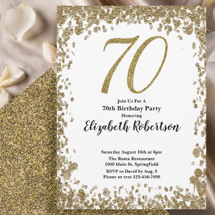 Invitation élégante pour 70 ans avec paillettes do