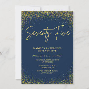 Invitation élégante pour 75e anniversaire Gold Nav