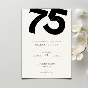 Invitation élégante pour 75e anniversaire - Style