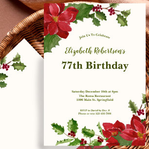 Invitation élégante pour 77e anniversaire avec mot
