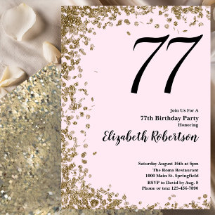 Invitation élégante pour 77e anniversaire avec seq